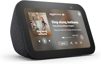 Echo Show 5, Smart display with 2x the bass and clearer sound, Charcoal