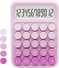 Gradient Pink Calculator, UPIHO Standard Calculator,12 Digit Display and Big Buttons,Pink Office Supplies and Desk Accessories,Cute Office and School Accessory