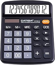 12 Digits Desktop Calculator with Large LCD Display and Sensitive Button, Dual Solar Power and Battery, Standard Function for Office, Home, School, CD-2786